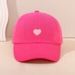 Youngsters' Breathable Baseball Cap With Heart & Letter Design - Adjustable Snapback, Machine Washable, 4-8 Years, Casual Summer Hat For Boys & Girls, Hat For Girls, Outdoor Play Accessory, Playful Youngsters' Style, Durable Youngsters'S Wear - Image 13