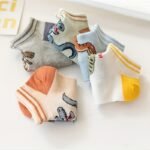 5 Pairs Of Toddler'S Cute Cartoon Dinosaur Pattern Low-Cut Ankle Socks, Soft Comfy Breathable Children'S Mesh Socks For Boys Girls All Seasons Wearing - Image 2