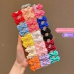 30Pcs Cute Colorful Hair Clips, Non-Damaging Polyester Bow Accessories For All Seasons And Casual Attire - Image 2