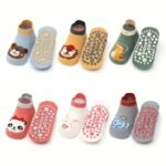 6 Pairs Baby Socks With Cute Cartoon Animal Patterns - Non-Slip Ankle Socks For Boys & Girls, Soft Breathable Fabric, Machine Washable, Spring/Fall Toddler Walking Socks For Indoor/Outdoor Play, Baby Socks, Playful Kids Footwear, Comfortable Kids Wear - Image 3