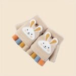 Cozy & Cute Cartoon Girls' Winter Gloves - Warm, Cold-Proof Flip Top Design For Writing And Skiing, Polyester Blend, Hand Washable - Image 7