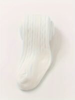 Baby'S Solid Color Jacquard Leggings, Versatile Elastic Waist Pantyhose, Infant & Toddler Girl'S Clothing - Image 5