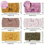 3-Pack Darni Baby Hair Bands - Elastic Hair Ties With Bow Design, Soft Breathable Fabric For Infants, Mixed Colors (Beige/Black/White/Pink/Blue/Grey) - Secure Head Warmer & Everyday Hair Accessories, Infant Hair Accessories, Playful Infant Accessories, Comfortable Infant Wear - Image 2
