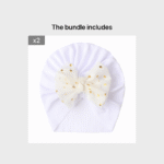 Newborn Infant Polka Dot Printed Bow Elastic Head Wrap, Turban Headwear Cap For Toddlers, Baby Girls And Boys - Image 22