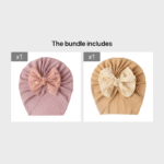 Newborn Infant Polka Dot Printed Bow Elastic Head Wrap, Turban Headwear Cap For Toddlers, Baby Girls And Boys - Image 29