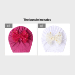 Newborn Infant Polka Dot Printed Bow Elastic Head Wrap, Turban Headwear Cap For Toddlers, Baby Girls And Boys - Image 31