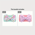 1Pc New Printed Twill Bubble Bow Baby Headband For 0-3 Years Old - Image 15