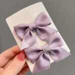 2Pcs/Set Youngsters'S Hair Clip With Bow Headwear Girl'S Side Bangs Clip Hair Pin - Image 13
