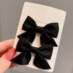 2Pcs/Set Youngsters'S Hair Clip With Bow Headwear Girl'S Side Bangs Clip Hair Pin - Image 5