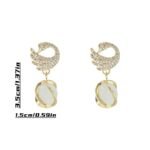 Exquisite Fashion Creative Swan Cat Eye Pendant Earrings Classic Accessories Earrings Jewelry For Girls - Image 6