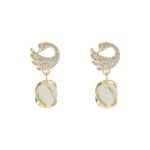 Exquisite Fashion Creative Swan Cat Eye Pendant Earrings Classic Accessories Earrings Jewelry For Girls - Image 5