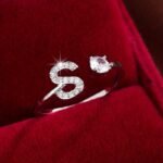 Trendy Letter Wrap Ring Inlaid Shining You Got An Alphabet To Choose Silvery Or Golden Make Your Call Match Daily Outfits - Image 29