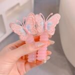 2Pcs Boho Chic Butterfly Spiral Hair Ties - Colorful Elastic Ponytail Holders For Girls, Perfect For Parties & Holidays, Hair Accessories - Image 9