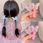 2Pcs Boho Chic Butterfly Spiral Hair Ties - Colorful Elastic Ponytail Holders For Girls, Perfect For Parties & Holidays, Hair Accessories - Image 2