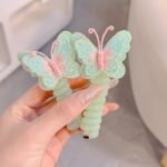 2Pcs Boho Chic Butterfly Spiral Hair Ties - Colorful Elastic Ponytail Holders For Girls, Perfect For Parties & Holidays, Hair Accessories - Image 7