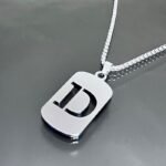 1Pc Initial Letter Pendant Necklace, 201 Stainless Steel, Hollow-Out Design, Non-Fading, Fashionable Punk Street Hip-Hop Accessory, Unisex Sweater Chain - Image 9