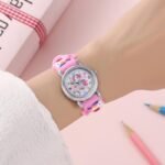 Fashionable Children'S Colorful Cartoon Wrist Watch For Ages 3-14, Pvc Strap, Plastic Case, Cute Round Dial With Quartz Movement, Non-Waterproof, White - By Dobroa - Image 6