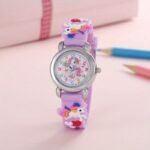 Fashionable Children'S Colorful Cartoon Wrist Watch For Ages 3-14, Pvc Strap, Plastic Case, Cute Round Dial With Quartz Movement, Non-Waterproof, White - By Dobroa - Image 4