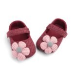 Princess Floral Slip-On Baby Shoes - Soft-Sole Fabric With Synthetic Insole, All-Season Comfort For Youngsters, Cute Flower Design In Pink, White, Red, And Light Blue, Baby Footwear | Floral Maryannette | Fabric Upper, Baby Shoes - Image 9