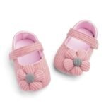 Princess Floral Slip-On Baby Shoes - Soft-Sole Fabric With Synthetic Insole, All-Season Comfort For Youngsters, Cute Flower Design In Pink, White, Red, And Light Blue, Baby Footwear | Floral Maryannette | Fabric Upper, Baby Shoes - Image 6