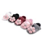 Princess Floral Slip-On Baby Shoes - Soft-Sole Fabric With Synthetic Insole, All-Season Comfort For Youngsters, Cute Flower Design In Pink, White, Red, And Light Blue, Baby Footwear | Floral Maryannette | Fabric Upper, Baby Shoes - Image 4