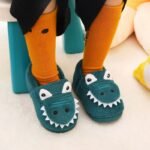 Cute Green Fuzzy Slippers With Dinosaur Pattern For Toddler Girls Boys, In House Indoor - Image 7