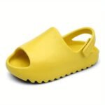 Toddler Baby Girls Open-Toed Sandals, Solid Color Soft-Soled Non-Slip Slides - Image 5