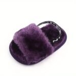 Willsy Slip-On Moccasin-Style Plush Baby Shoes - Soft Pastel & Neutral Colors (Pink, Purple, White, Beige, Brown) | All-Season Indoor/ Footwear For To 1 Year Olds | Comfortable Slip-Resistant Sole & Easy-Clean Design | Elegant Floral Pattern & Plush Lining | Ideal For Everyday & Formal Events | & | Durable Fabric, Childrens Slippers - Image 9