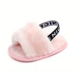 Willsy Slip-On Moccasin-Style Plush Baby Shoes - Soft Pastel & Neutral Colors (Pink, Purple, White, Beige, Brown) | All-Season Indoor/ Footwear For To 1 Year Olds | Comfortable Slip-Resistant Sole & Easy-Clean Design | Elegant Floral Pattern & Plush Lining | Ideal For Everyday & Formal Events | & | Durable Fabric, Childrens Slippers - Image 11
