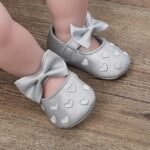 Magic Prewalker Baby Girls' First Walkers Shoes - Cute Ballet Princess Design With Heart Embroidery & Bow Decor, Non-Slip Closure, Breathable, Soft Fabric Lining For Spring & Autumn (White/Black/Red/Pink) - Image 13