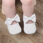 Magic Prewalker Baby Girls' First Walkers Shoes - Cute Ballet Princess Design With Heart Embroidery & Bow Decor, Non-Slip Closure, Breathable, Soft Fabric Lining For Spring & Autumn (White/Black/Red/Pink) - Image 15