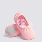Girls' Soft Sole Ballet Dance Slippers - Lightweight Breathable Fabric Upper With Embroidered Design, Genuine Leather Sole For Spring/Summer Practice & Performance, Ballet Shoes, Performance Footwear, Decorative Embroidery, Durable Dance Footwear, Ballet Shoe For Girl, Ballet Shoes For Girls, Ballerina Shoe Girl - Image 5