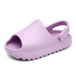 Toddler Baby Girls Open-Toed Sandals, Solid Color Soft-Soled Non-Slip Slides - Image 7