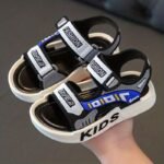 2023 Trendy Boys' Sandals - Summer 10Th Grade Style, Adjustable Strap, Soft Sole Beach Shoes For Youngsters & Students, Pvc Upper & Insole, Open Toe With Graphic Design, Spring/Summer Footwear | Trendy Graphic Sandals | Secure Strap Sandals, Boy Sandal - Image 3