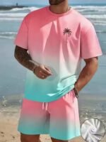 Men'S Fashion Crewneck Short-Sleeved Shorts Two-Piece Set, 3D Digital Printing Hd Pattern, Summer Leisure And Comfortable Vacation Sports Men'S Wear - Image 11