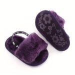Cute Slip On Open Toe Furry House Shoes For Baby Girls, Comfortable Lightweight Walking Shoes For Indoor Home, All Seasons - Image 8