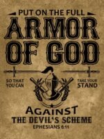 Men'S Vintage 3D Digital Graphic T-Shirt - Distressed Armor Of God Religious Design With Ephesians 6:11 Scripture, Casual Short Sleeve Round Neck Tee, Machine Washable All-Season Comfort Fit, Vintage T Shirts, Bold Printed Shirt, Comfortable Clothing, Plus Size - Image 3