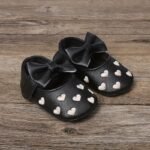 Magic Prewalker Baby Girls' First Walkers Shoes - Cute Ballet Princess Design With Heart Embroidery & Bow Decor, Non-Slip Closure, Breathable, Soft Fabric Lining For Spring & Autumn (White/Black/Red/Pink) - Image 16