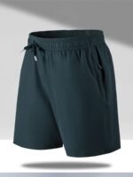 Men'S Breathable Solid Quick Dry Shorts With Side Pockets, Summer Drawstring Elastic Waist Loose Fit Shorts For Running, Fitness, Training - Image 4