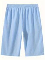 Chic Design Men'S Solid Knee Long Shorts With Drawstring And Pockets, Casual And Trendy Comfy Shorts For Summer Daily And Beach Leisurewear - Image 6