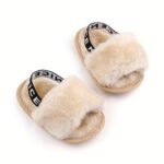 Cute Slip On Open Toe Furry House Shoes For Baby Girls, Comfortable Lightweight Walking Shoes For Indoor Home, All Seasons - Image 9