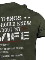 Plus Size Men'S "5 Things You Should Know About My Wife" Graphic Print T-Shirt For Summer, Men'S Clothing - Image 4