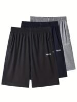 Men'S Plus Size Navy Blue Shorts - Breathable, Loose Fit, Five-Pocket, Casual & Sporty Style, Regular Fit, Casual Wear|Casual Style|Stretchable Fabric - Image 4