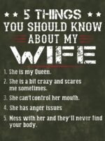 Plus Size Men'S "5 Things You Should Know About My Wife" Graphic Print T-Shirt For Summer, Men'S Clothing - Image 3