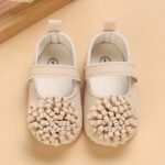 Cute Flower Decor Princess Shoes For Girls, Soft Sole Comfortable First Walking Baby Toddler 0-1 Years Spring/Autumn, Shoes, Toddler Dress Shoes, Toddler Slippers, White Shoes, Dress Shoes, Flat Shoes For Toddler, Toddler Special Occasion White Shoes, Shoes Toddler, Toddler Golden Shoes, First Steps, Stylish Footwear, Floral Embroidery Shoes, Handcrafted Toddler Footwear, Breathable Fabric Shoes, Toddler Slipon Shoes, Baby Shower Gift, Firsttime Parents - Image 4