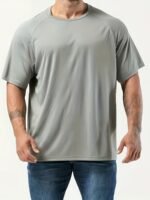 Plus Size Men'S Moisture-Wicking Quick-Dry Breathable Athletic T-Shirt - Regular Fit Casual Workout Tee For Running Gym Training, Polyester, Spring Summer Fall, Sports Activewear | Plain Sportswear | Polyester Fabric, Plus Size - Image 10