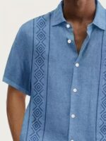 Plus Size Men'S Squares Print Shirt Oversized Short Sleeve Shirt For Summer, Men'S Clothing - Image 9