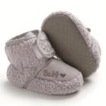 Cozy Beige Baby Ankle Boots With Heart Design - Soft, Warm, And Comfortable Winter Shoes For Infants, Round Toe, Closure, And Plush Lining, Baby Winter Boots - Image 6