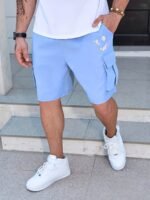 Plus Size Mens Casual Solid Cargo Shorts, Drawstring Classic Short Pants With Pockets