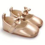 Baby Girls Cute Bow Tie Decored Slip On Mary Jane Shoes, Toddlers Outdoor Walking Shoes - Image 6